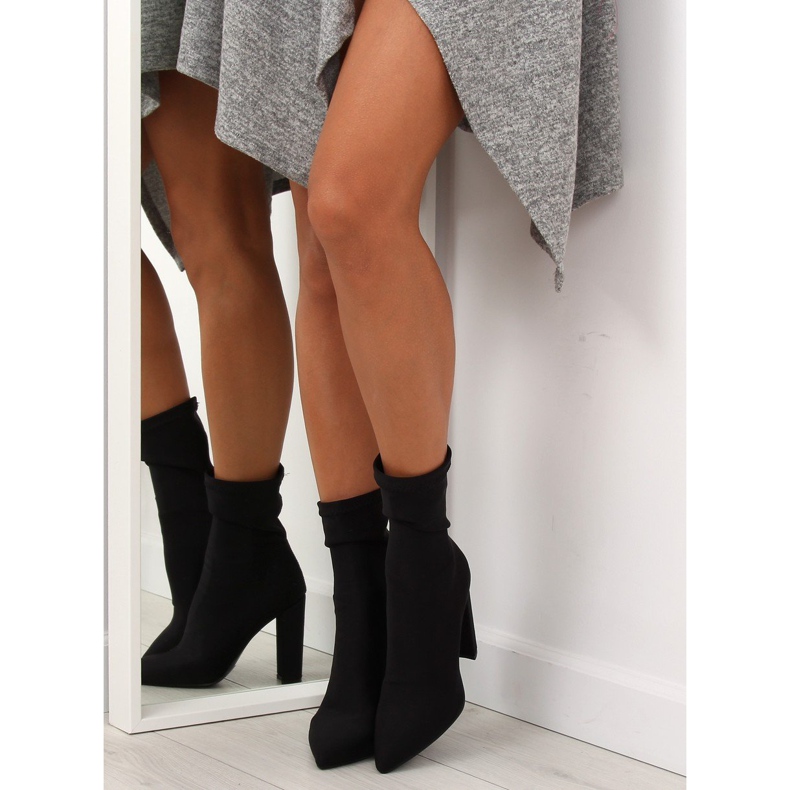 Crne neoprenske čizme na visoku petu NS028P crno 1