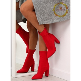 Crvene neoprenske čizme na visoku petu NS028P crvena 1