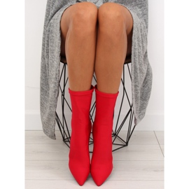 Crvene neoprenske čizme na visoku petu NS028P crvena 2