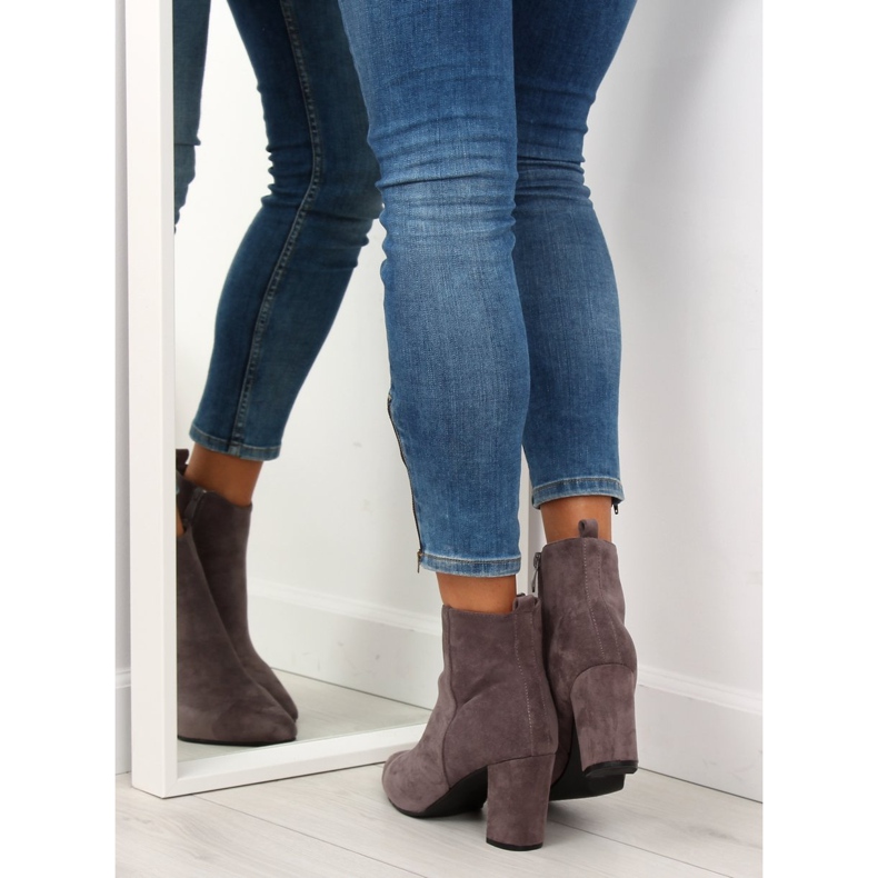 Čizme na stabilnoj peti sive YQ203P Siva 2