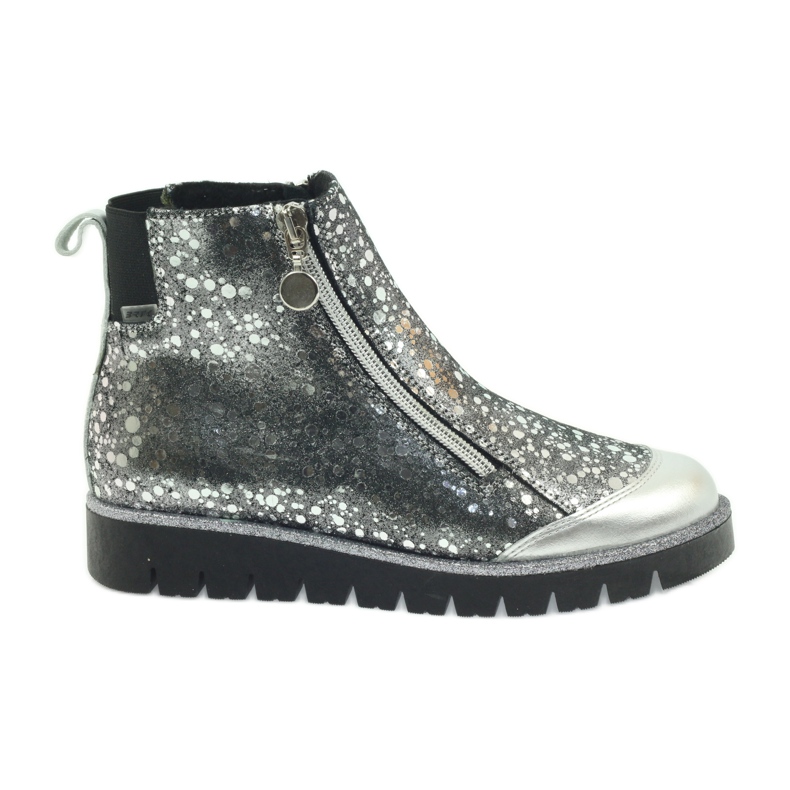 Čizme izolirane čizme Bartek crne i srebrne crna siva 1