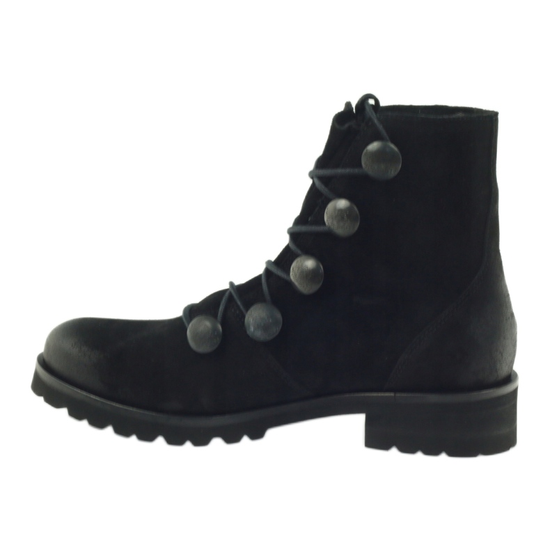 Ženske čizme Badura ukrašene gumbima i rhinestones crna 2