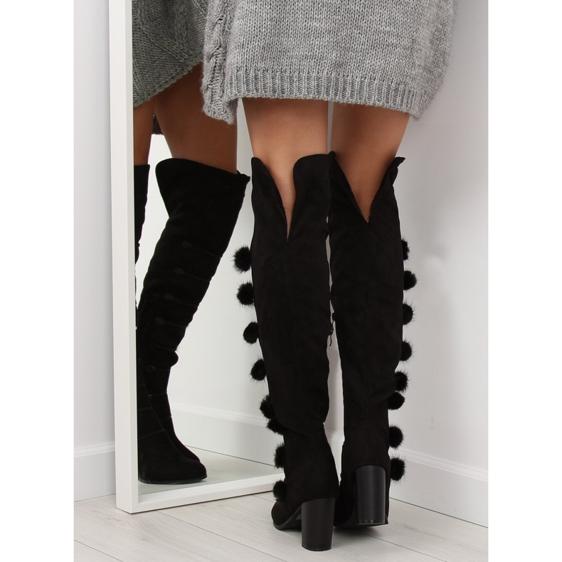 Crne mušketirske čizme FC-H115 Crne crna 2