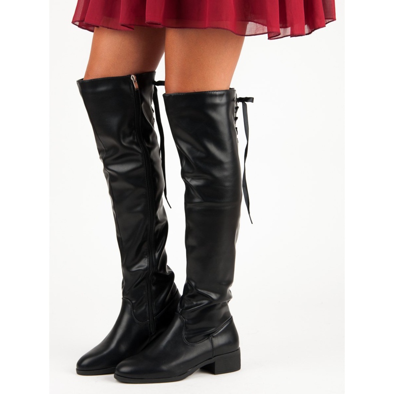Crne čizme iznad koljena crna 1