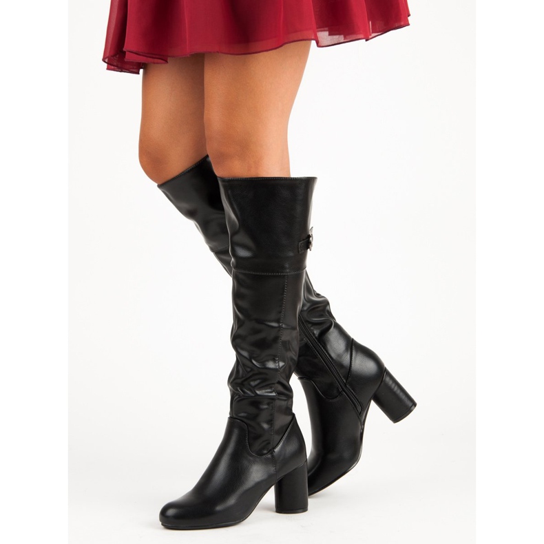 Crne čizme s visokim potpeticama crna 2