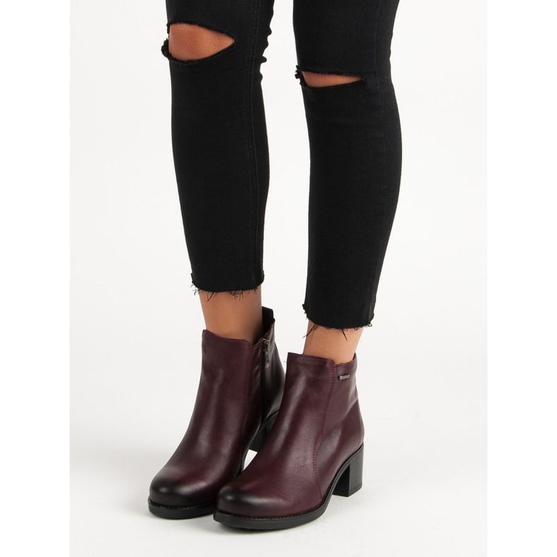 Bordo vinceza gležnjače s visokom potpeticom crvena 1