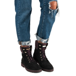 Lucky Shoes Radnici od crnog antilopa crna 1