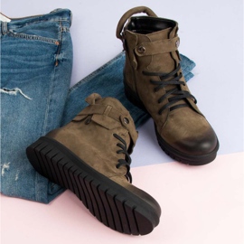 Khaki VINCEZA Radničke čizme zelena 2