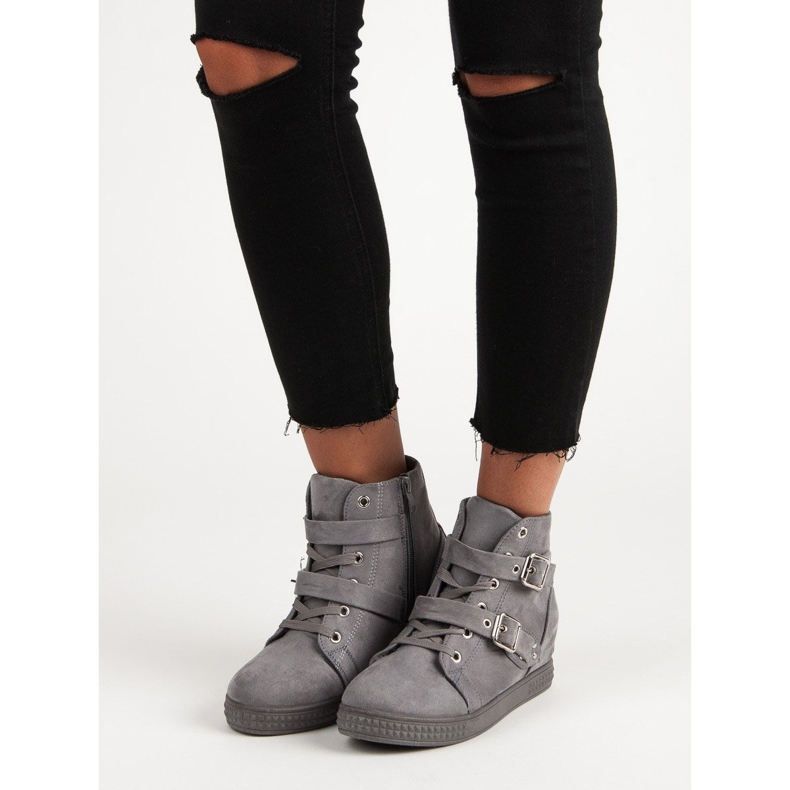 Super Me Sive tenisice s mašnicama siva 1