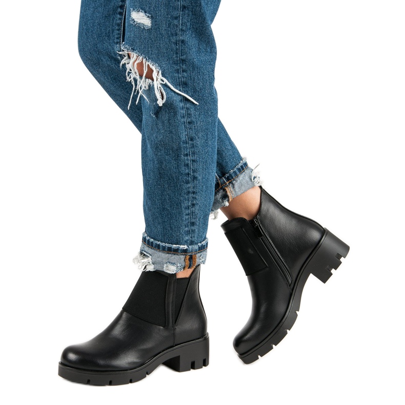 Vinceza Crne gležnjače s visokom potpeticom od vinceze crno 2