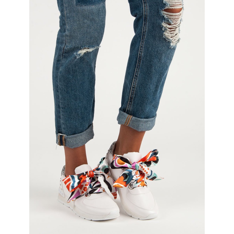 Modne zavezane tenisice bijela 1