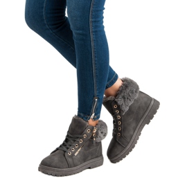 Tople, vezane gležnjače siva 2