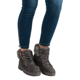 Tople, vezane gležnjače siva 1