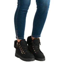 Tople, vezane gležnjače crna 1