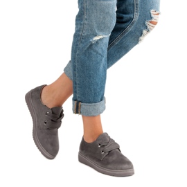 Tenisice na vezicu od antilopa siva 2