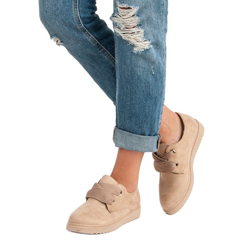 Suede tenisice na vezanje smeđa 2