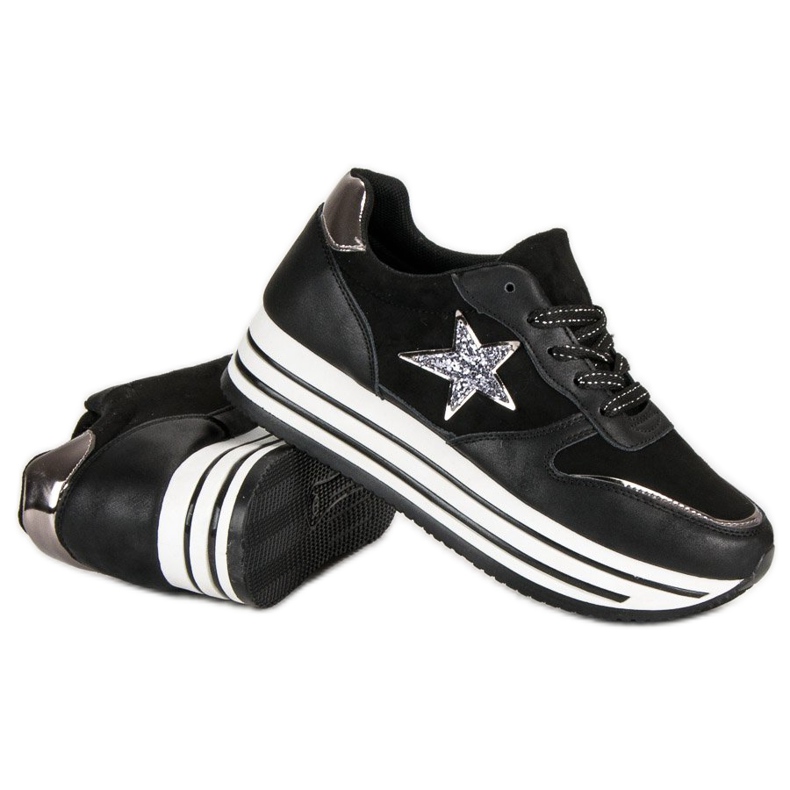 Modne tenisice na platformi crna 1