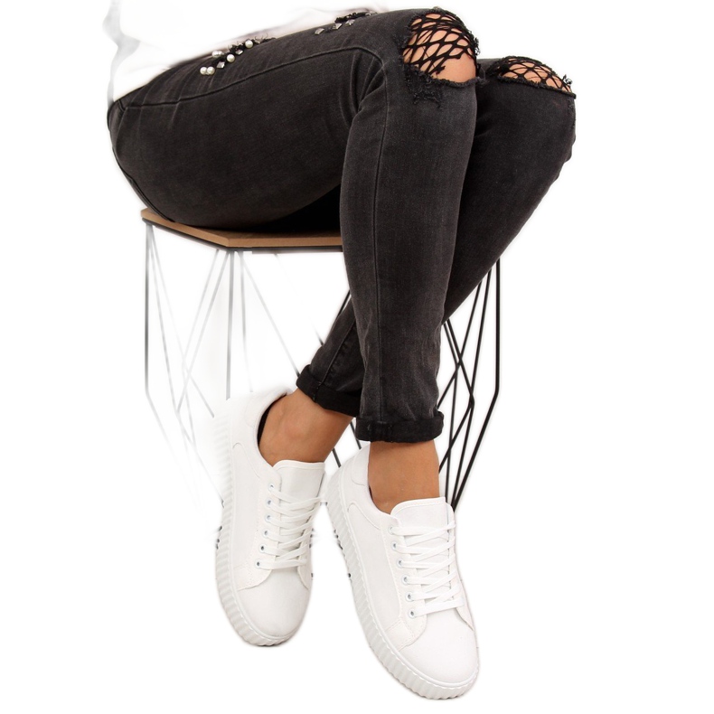 Bijele tenisice AX03 Bijele boje s visokim potplatom bijela 2