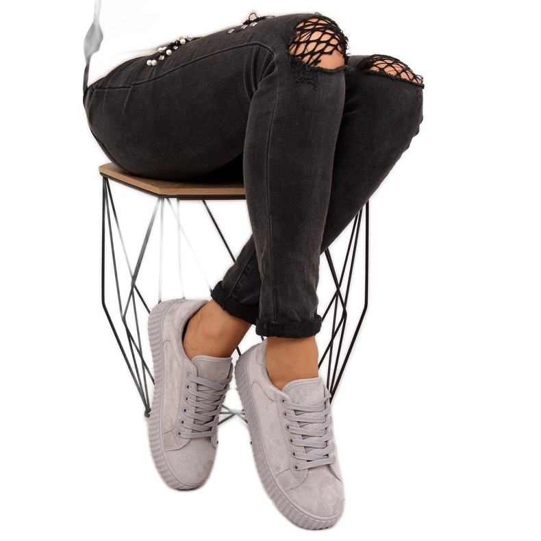 Sive tenisice AX03 sive boje s visokim potplatom siva 2