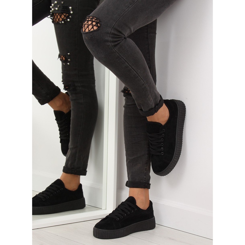 Crne AX03 Crne tenisice na visokom potplatu crna 1