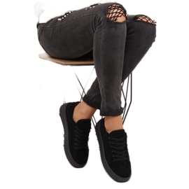 Crne AX03 Crne tenisice na visokom potplatu crna 2