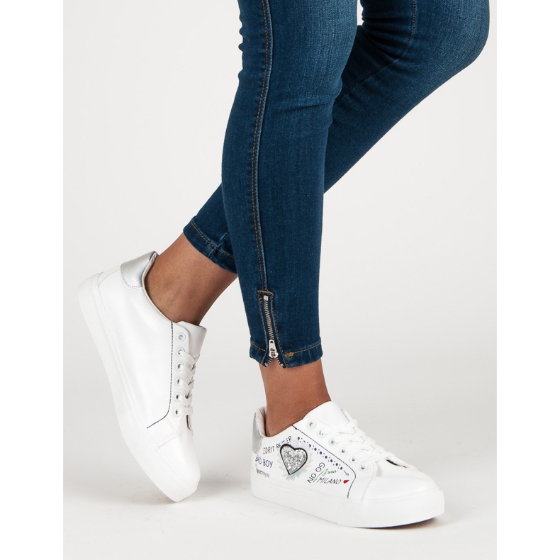 Bijele tenisice s printom bijela siva 2