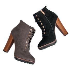 Crne zavezane gležnjače crna 2