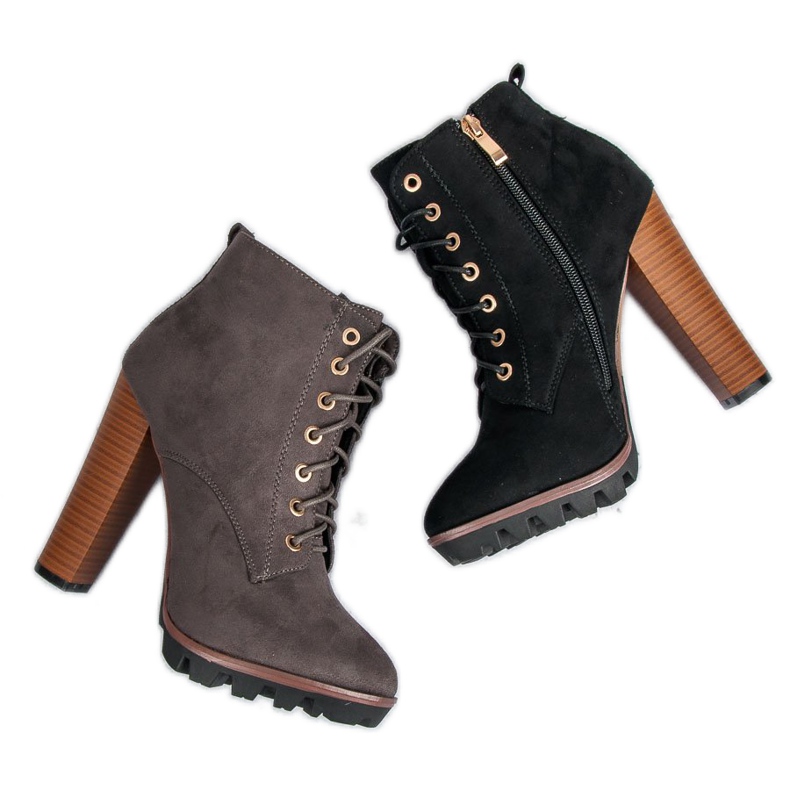 Crne zavezane gležnjače crna 2