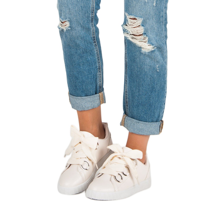 Super Me Bež tenisice na vezanje 1