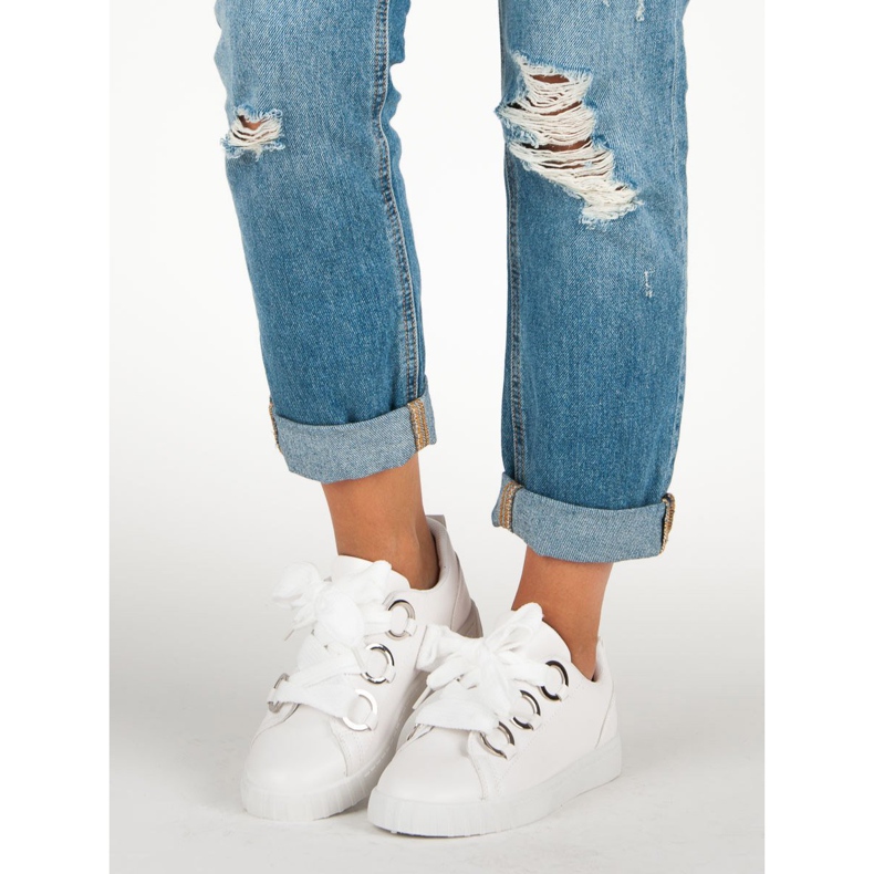 Super Me Bijele tenisice na vezanje bijela 1