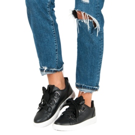 Super Me Crne tenisice na vezanje crna 1