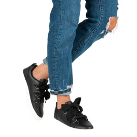 Super Me Crne tenisice na vezanje crno 2