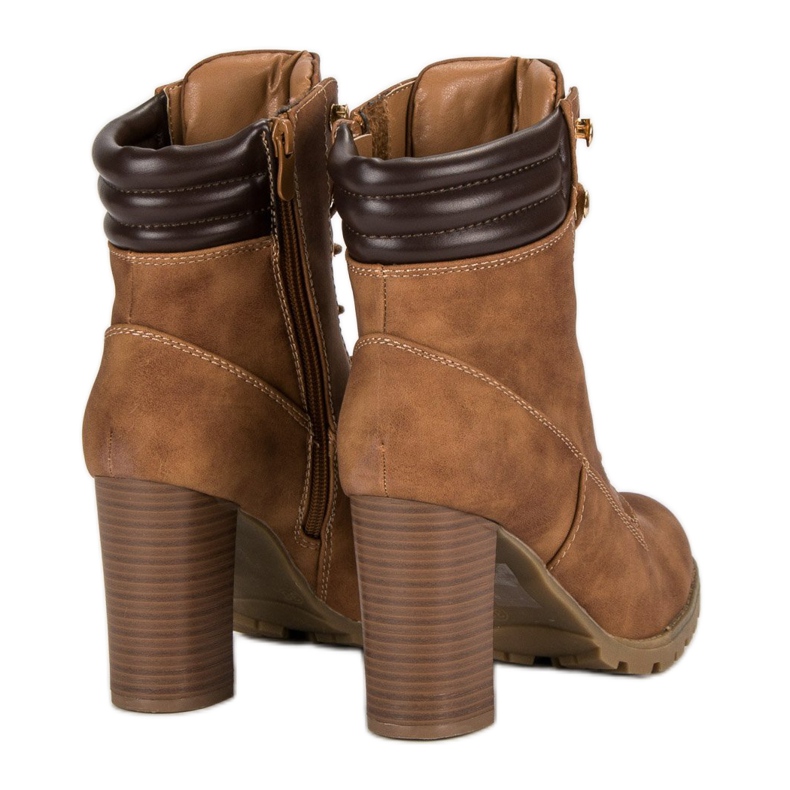 Kayla Vezane gležnjače s visokim potpeticama smeđa 1