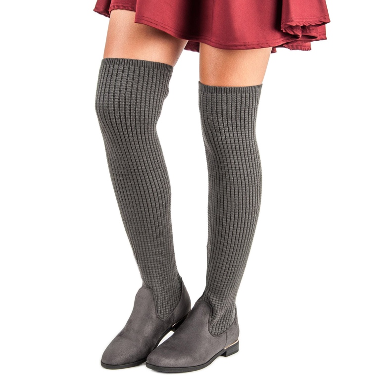 Super Me Ugrađene ženske čizme siva 1