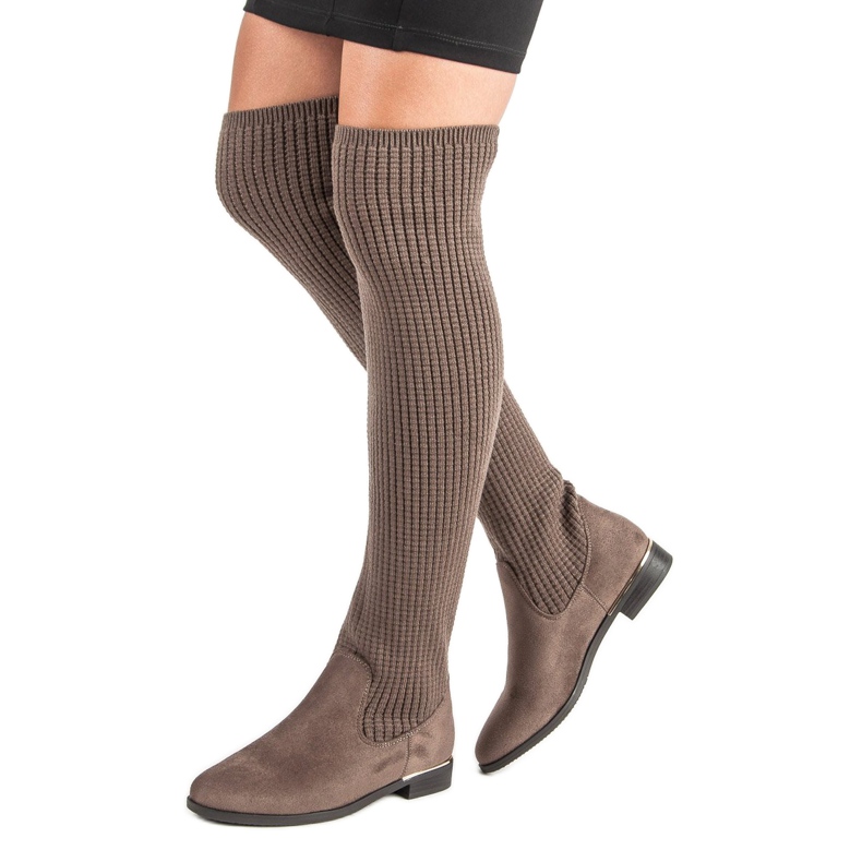 Super Me Ugrađene ženske čizme smeđa 1