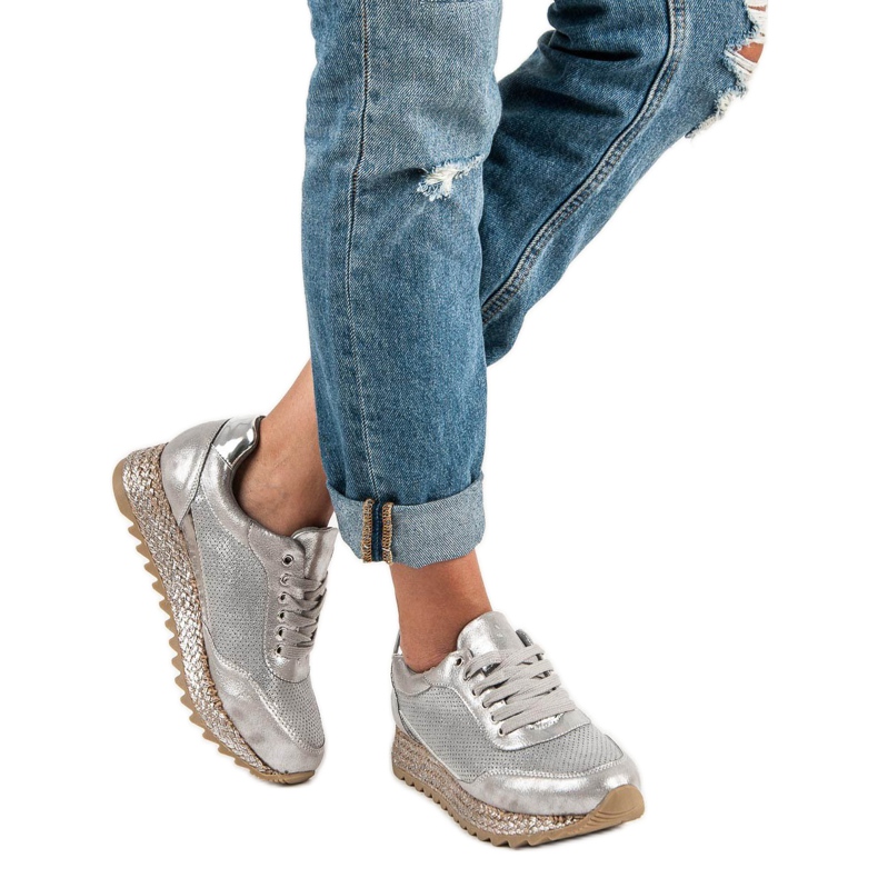 Bestelle Vezane tenisice espadrile siva 2