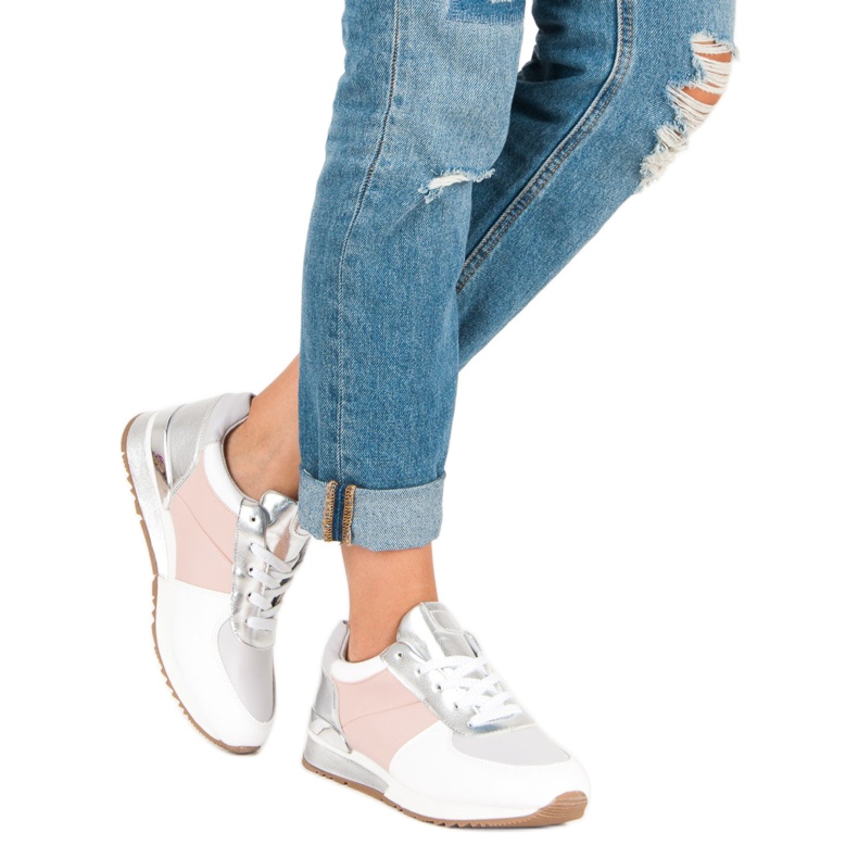 Betler Pastelne sportske cipele bijela siva ružičasta 2