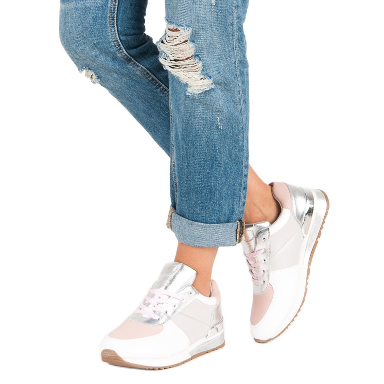 Betler Pastelne sportske cipele bijela siva ružičasta 2