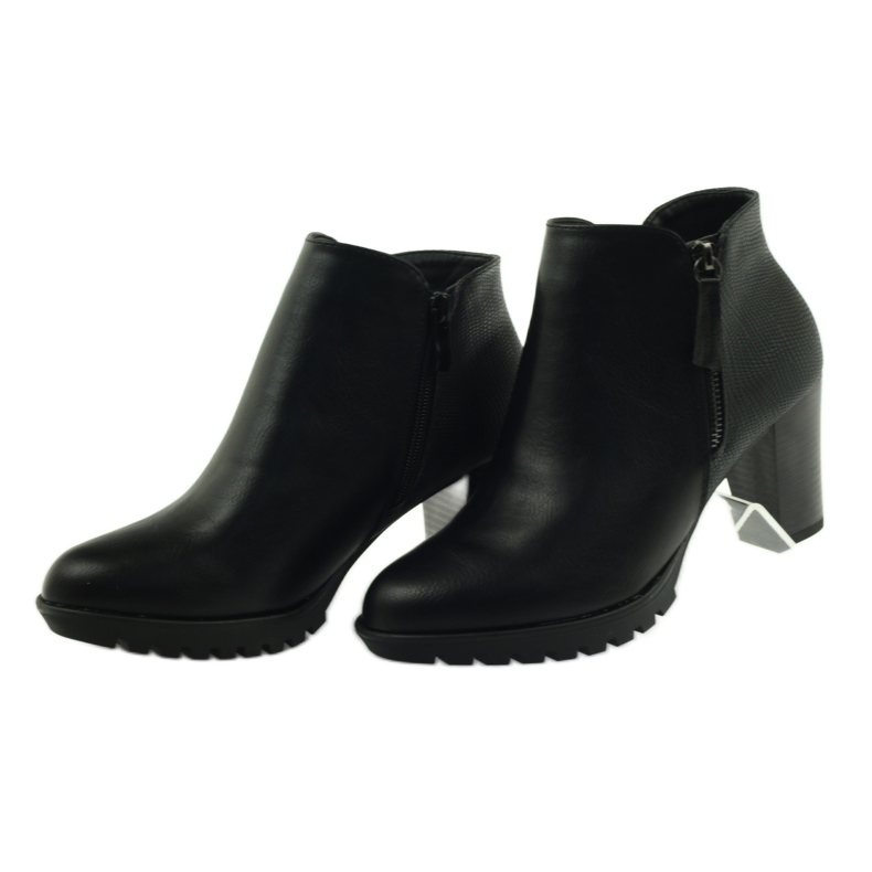 M.Daszyński Čizme na stupu crne 1708 crno 5