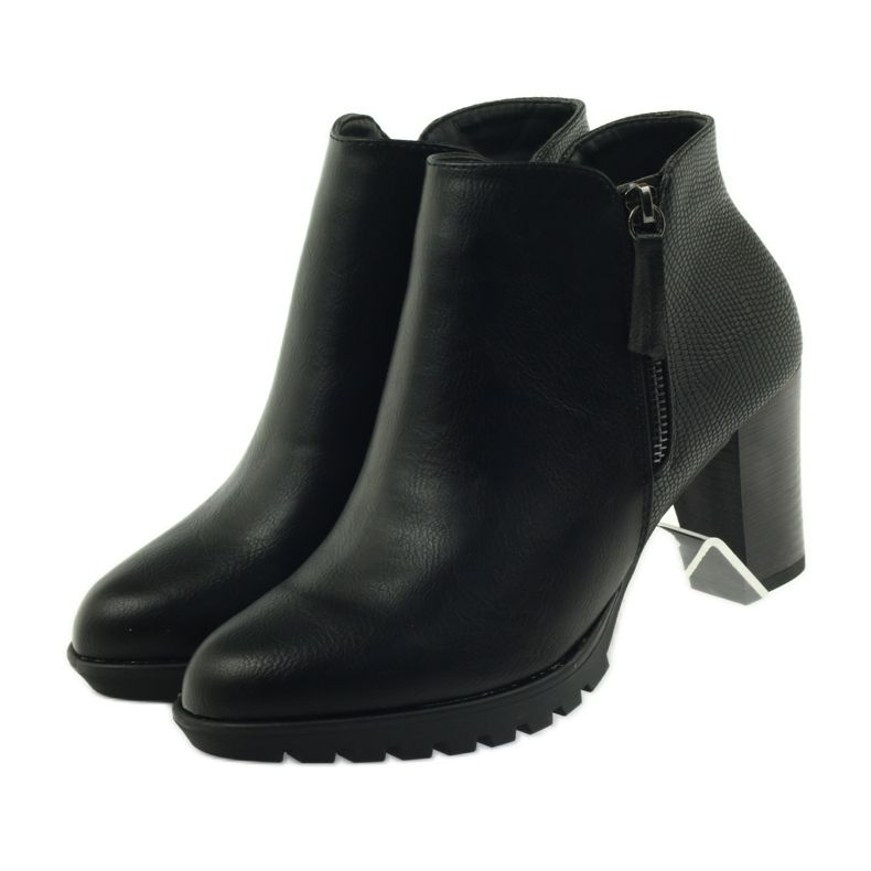 M.Daszyński Čizme na stupu crne 1708 crno 4