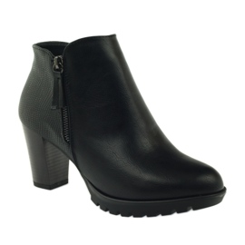 M.Daszyński Čizme na stupu crne 1708 crna 1