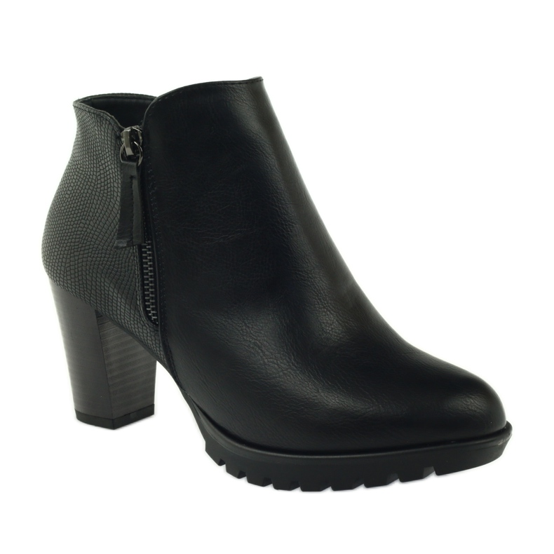 M.Daszyński Čizme na stupu crne 1708 crna 1