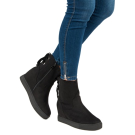 Bestelle Bordo čizme na klin crna 2