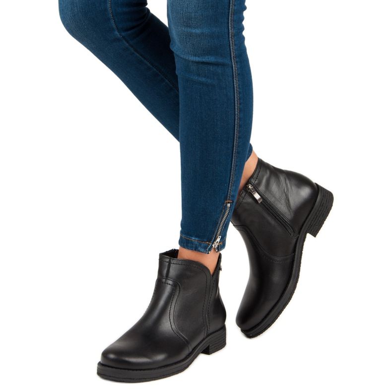 Niske čizme na VINCEZA patentnom zatvaraču crna 2