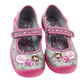 Papuče na čičak Befado 114x305 siva ružičasta 3