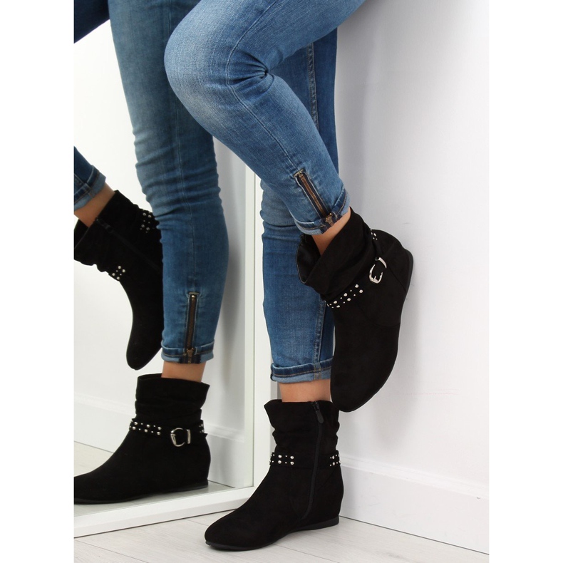 Crni PE103 Crni satenski remen s vijcima crna 2