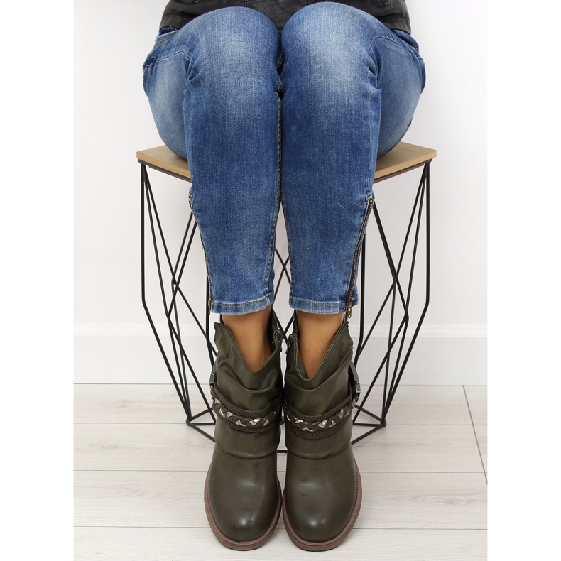 Zelene ženske čizme 815-PA DK.GREEN zelena 1