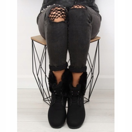 Crne izolirane drvene čizme BL137P Crne crno 2