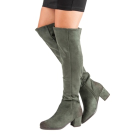 VINCEZA čizme preko koljena zelena 1