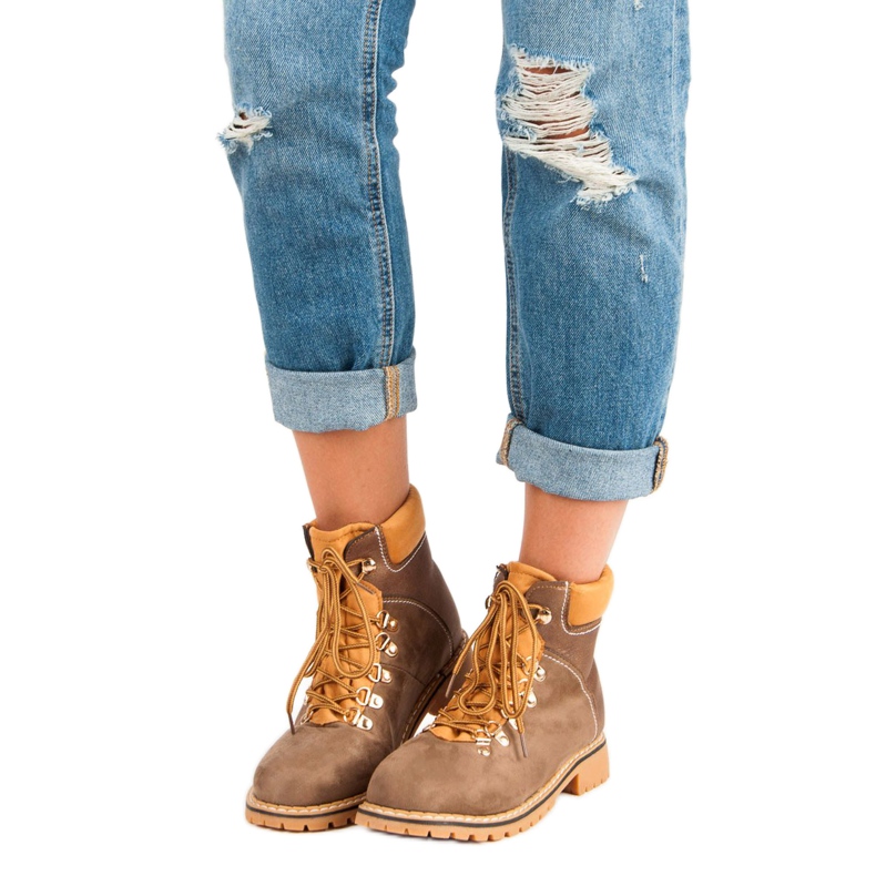 Ženske smeđe planinarske čizme smeđa 1